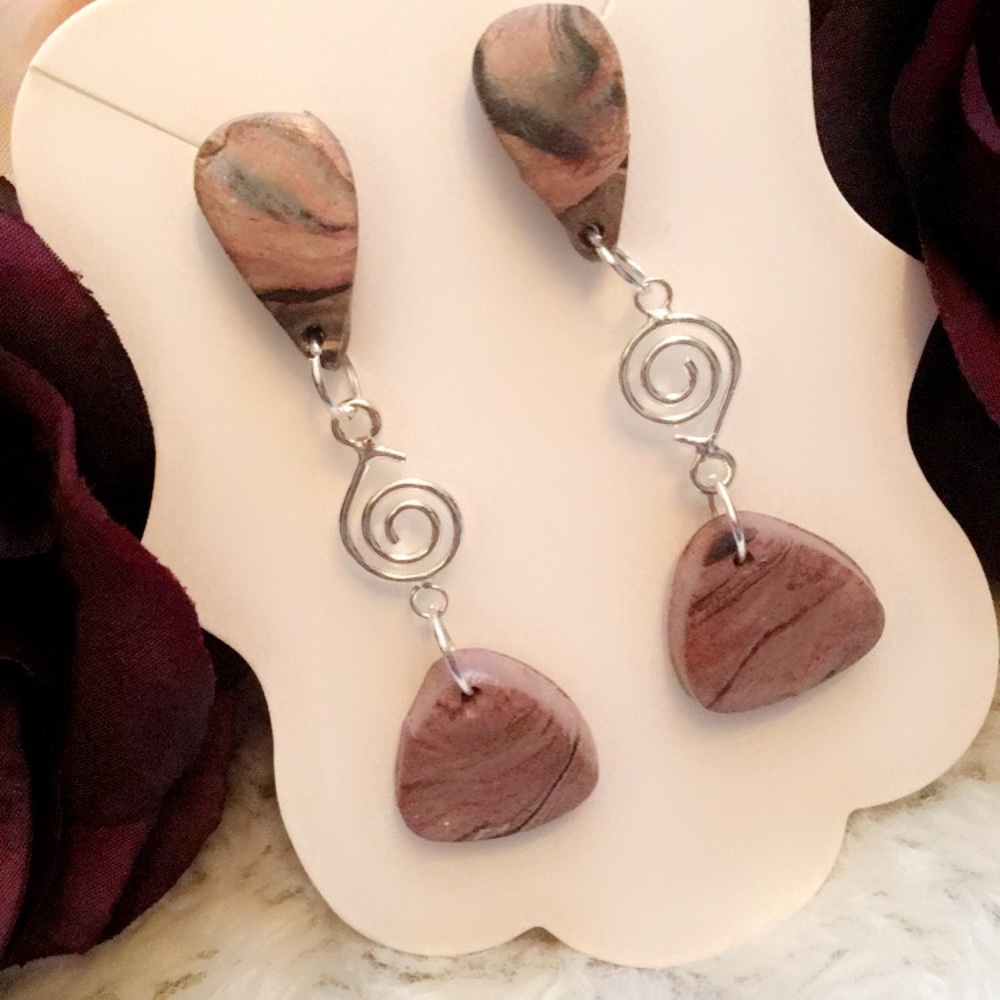 Handmade clay earrings